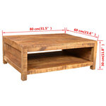vidaXL Table basse Bois massif de manguier