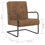 vidaXL Chaise cantilever Marron Tissu
