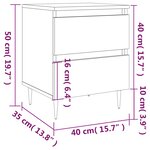 vidaXL Tables de chevet 2 Pièces blanc brillant 40x35x50 cm