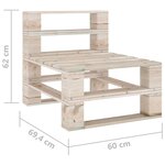 vidaXL Canapé palette de jardin 3 places bois de pin