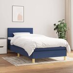 vidaXL Lit à sommier tapissier avec matelas Bleu 80x200 cm Tissu