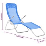 vidaXL Chaises longues pliables 2 Pièces Textilène Bleu