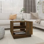 vidaXL Table basse Chêne fumé 55x55x43 cm Aggloméré