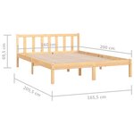 vidaXL Cadre de lit Bois de pin massif 160x200 cm