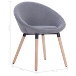 vidaXL Chaise de salle à manger Gris clair Tissu