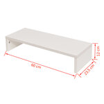 vidaXL Support de moniteur Bois d’ingénierie 60x23 5x12 cm Blanc