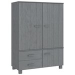 vidaXL Garde-robe HAMAR Gris foncé 99x45x137 cm Bois massif de pin