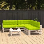 vidaXL Coussins de canapé palette 7 Pièces Vert vif