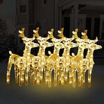 vidaXL Rennes de Noël 6 Pièces 240 LED Blanc chaud Acrylique