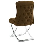 vidaXL Chaises à manger lot de 2 marron 53x52x98 cm velours et inox