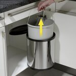 Hailo Poubelle Compact-Box Taille M 15 L Acier Inoxydable 3555-101