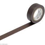 Masking tape unicolore - Marron - 1 5 cm x 7 m