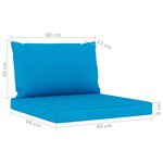 vidaXL Salon de jardin 9 Pièces avec coussins Bleu clair