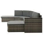 vidaXL Salon de jardin 4 Pièces avec coussins Résine tressée Gris