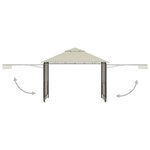 vidaXL Belvédère avec double toits étendus 3x3x2 75 m Crème 180 g/m²