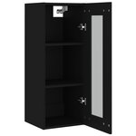 vidaXL Armoire murale suspendue Noir 34 5x34x90 cm