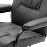 vidaXL Fauteuil TV avec repose-pied Gris Similicuir