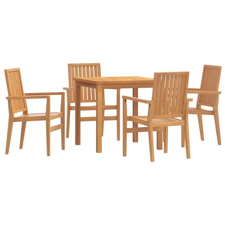 vidaXL Ensemble à dîner de jardin 5 Pièces Bois de teck massif