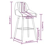 vidaXL Tabourets de bar lot de 2 gris clair tissu