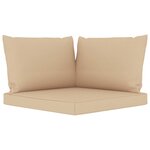 vidaXL Salon de jardin 6 Pièces avec coussins beige