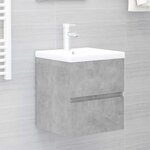 vidaXL Armoire d'évier avec lavabo intégré Gris béton Aggloméré