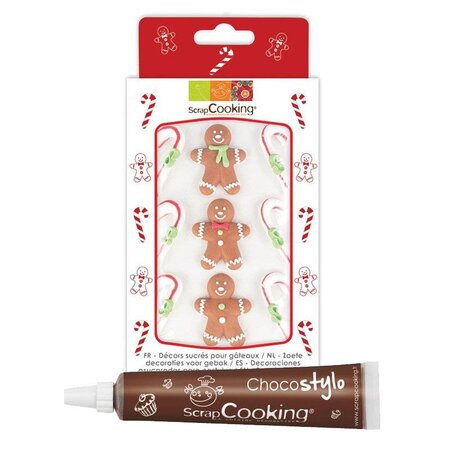9 Décors sucrés Pain d'épices + Stylo chocolat