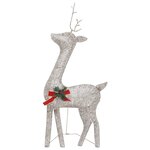 vidaXL Famille de rennes de Noël 270x7x90 cm Doré Blanc chaud Maille