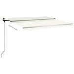 vidaXL Auvent automatique rétractable avec poteaux 4x3 5 m Crème