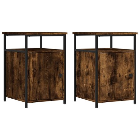 vidaXL Tables de chevet 2 Pièces chêne fumé 40x42x60 cm bois d'ingénierie