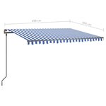 vidaXL Auvent manuel rétractable avec LED 4 5x3 m Bleu et blanc