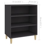 vidaXL Buffet Gris 57x35x70 cm Aggloméré