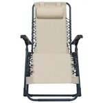 vidaXL Chaises pliables de terrasse 2 Pièces Crème Textilène