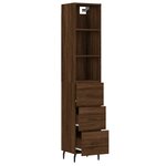 vidaXL Buffet haut Chêne marron 34 5x34x180 cm Bois d'ingénierie