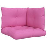 vidaXL Coussins de palette 3 Pièces rose tissu Oxford