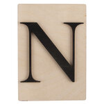 Lettre en bois N  FSC Mixed Credit  noir  10 5x14 8cm