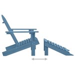 vidaXL Chaise de jardin Adirondack avec pouf Bois de sapin solide Bleu