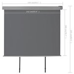 vidaXL Auvent latéral de balcon multifonctionnel 150 x 200 cm Gris