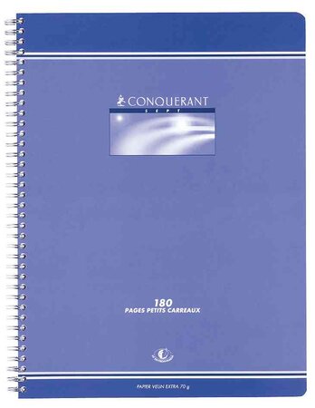 Carnet reliure intégrale 90 x 140 mm 5x5 70g 180 p CONQUÉRANT SEPT