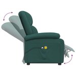 vidaXL Fauteuil de massage Vert foncé Tissu