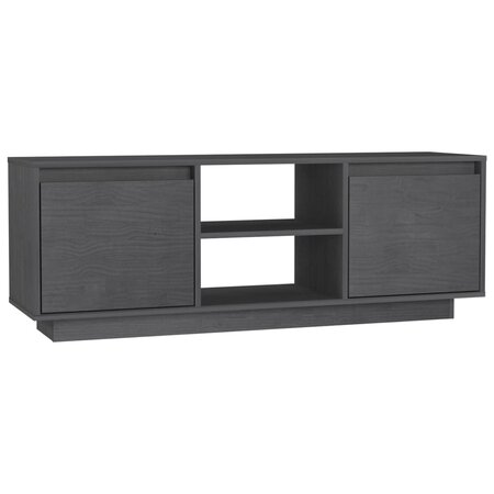 vidaXL Meuble TV Gris 110x30x40 cm Bois de pin massif