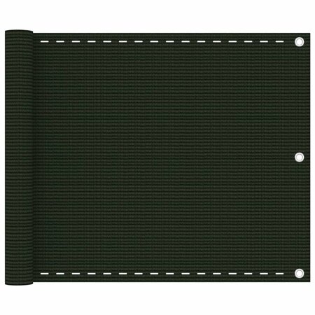 vidaXL Écran de balcon Vert foncé 75x300 cm PEHD