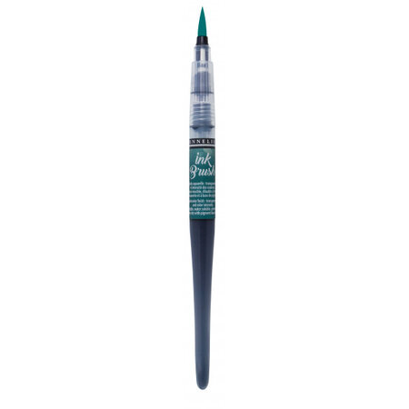 Pinceau a reservoir - ink brush - vert intense - sennelier