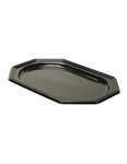 (1 lot  de 50 plateaux) plateau de présentation en plastique octogonale noir 35 x 24cm