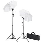 vidaXL Kit de studio et toile de fond noire 600 x 300 cm et lumières