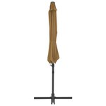 vidaXL Parasol en porte-à-faux avec mât en acier Taupe 300 cm