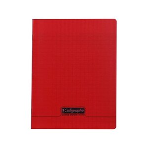 Cahier 60 pages seyès 90 g couverture polypropylène rouge format 17 x 22 cm CALLIGRAPHE