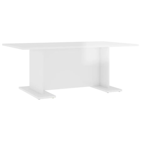 vidaXL Table basse Blanc brillant 103 5x60x40 cm Aggloméré