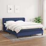 vidaXL Lit à sommier tapissier avec matelas Bleu 140x200 cm Tissu