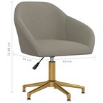 vidaXL Chaises pivotantes à manger lot de 6 gris clair velours