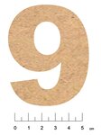 Chiffre en bois MDF adhésif 7 5cm Chiffre 9